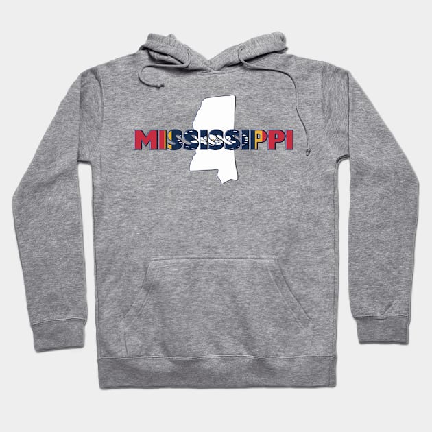 Mississippi Colored State Letters Hoodie by m2inspiration